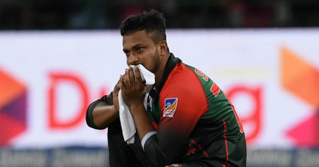 shakib after karthik hitting the winning six