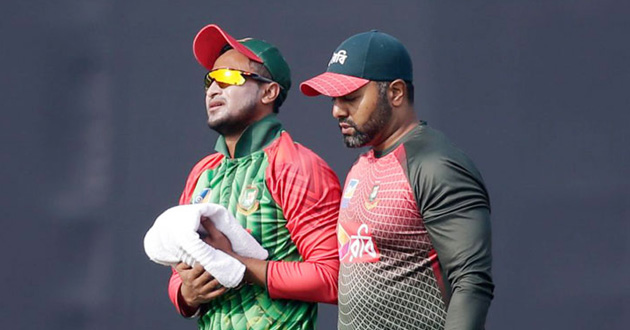 shakib injured in tri series final game with srilanka