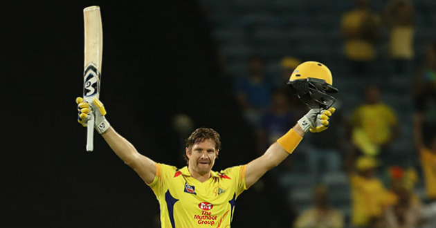 shane watson after hitting a ton against rajsthan