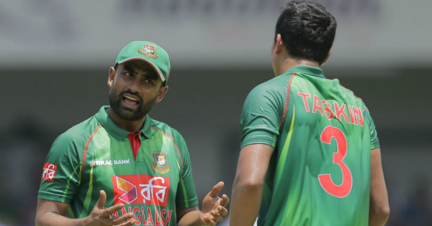 tamim and taskin discussing on the field