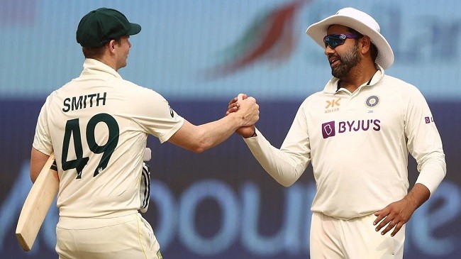 the captains shake hands after the only result possible on the lifeless ahmedabad pitch