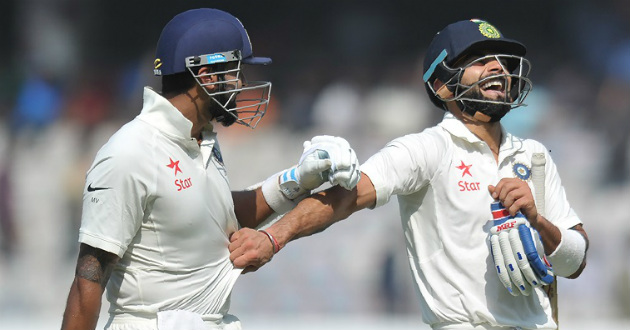 vijay and virat hit ton against bangladesh in hyderabad test