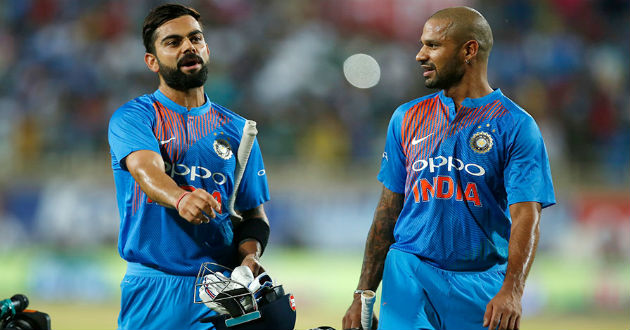 virat kohli and shikhar dhawan vs australia