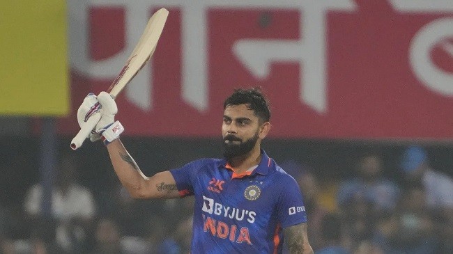 virat kohli celebrates his 45th odi century