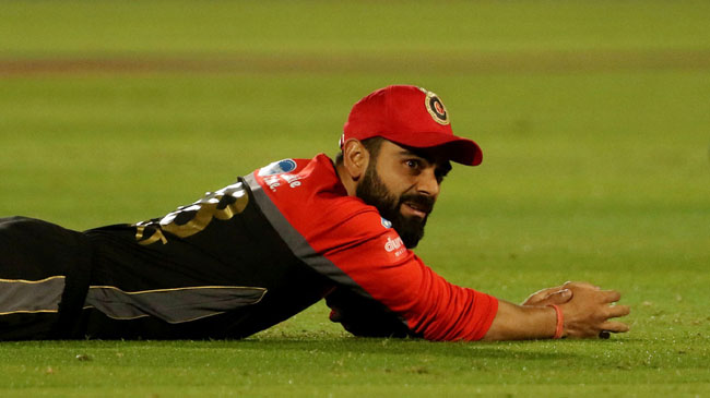 virat kohli dropping catch vs rajasthan royals