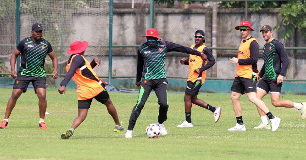 zimbabwe are playing football in mirpur