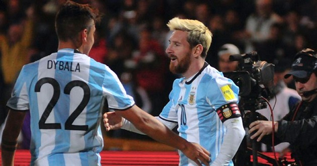 Dibala with messi argentina