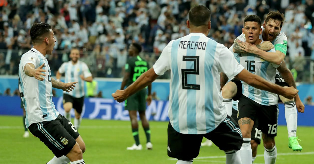 argentina after winning against nigeria
