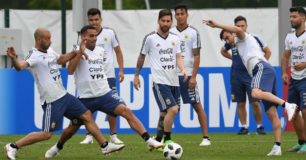 argentina practice for croatia clash