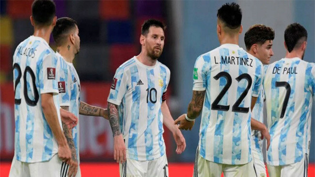 argentina team in a good touch
