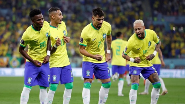 brazil team celebration