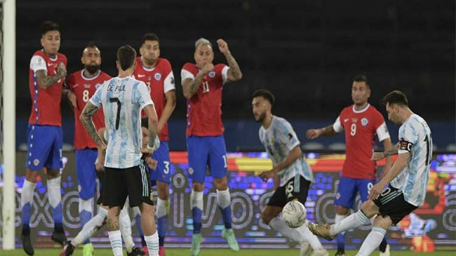 chile 1 arg 1 messi