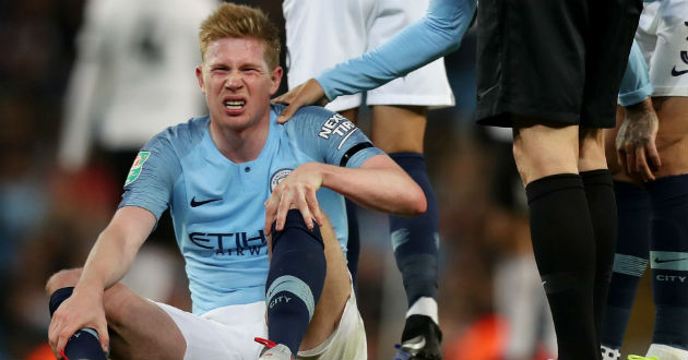 de bruyne feels pain in his left knee against fulham