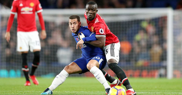 eden hazard eric bailly chelcea vs manu