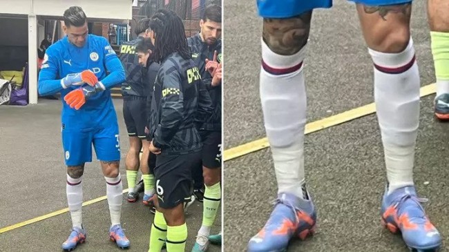 ederson wore crystal palace socks