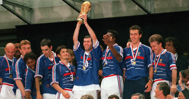 france celebrate their world cup trophy