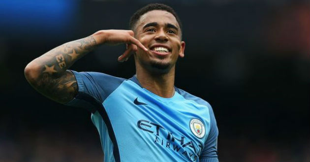 gabriel jesus celebrates after netted