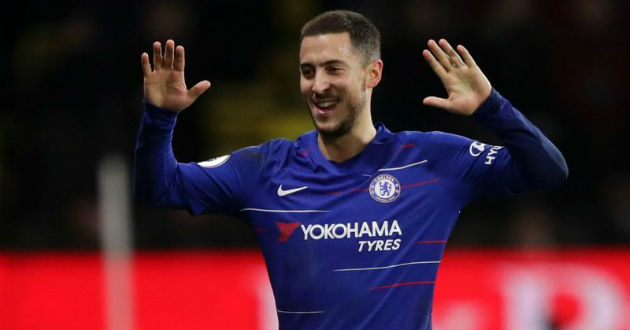 hazard celebrates a goal for chelsea 1