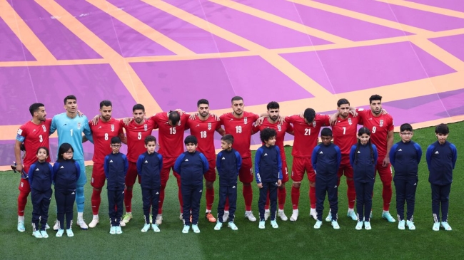 iran players remain silent during national anthem at world cup in apparent protest at iranian regime