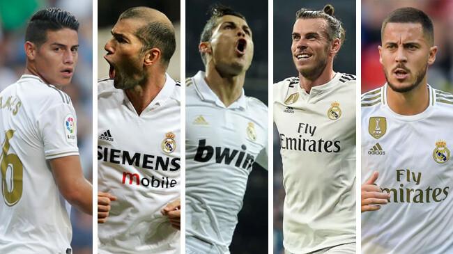 james rodriguez zinedine zidane cristiano ronaldo gareth bale eden hazard