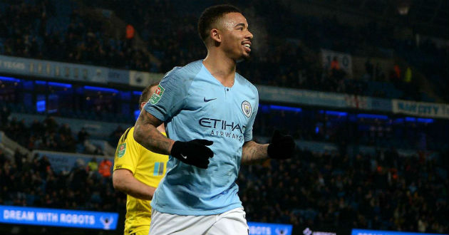 jesus celebrates a goal for mancity