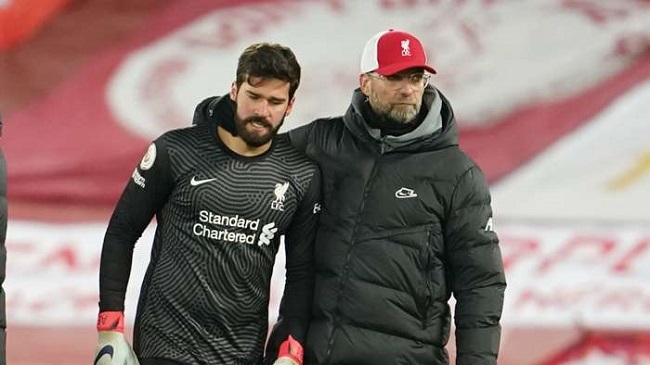 klopp alisson liverpool 2021