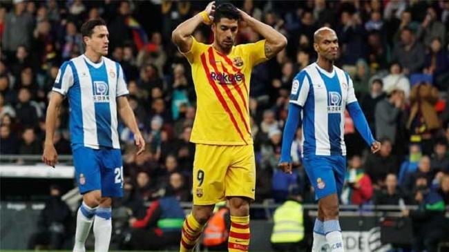 late point for espanyol in their derby with la liga champions barcelona