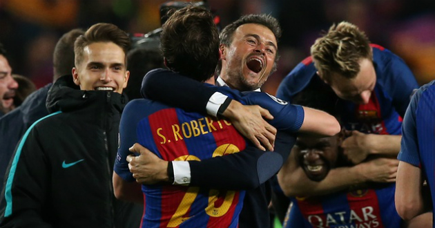 leo and enrique after beating psg