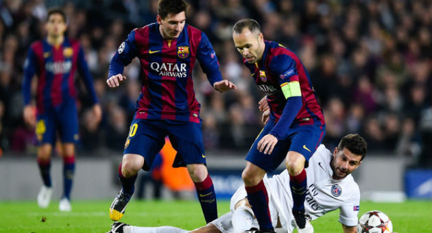 lionel messi andres iniesta barcelona