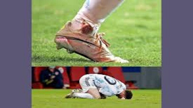 lionel messi bleeding feet