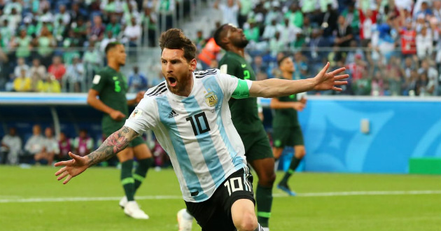 lionel messi scored in first half against nigeria