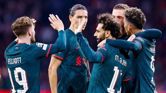 liverpool celebrating a goal over ajax