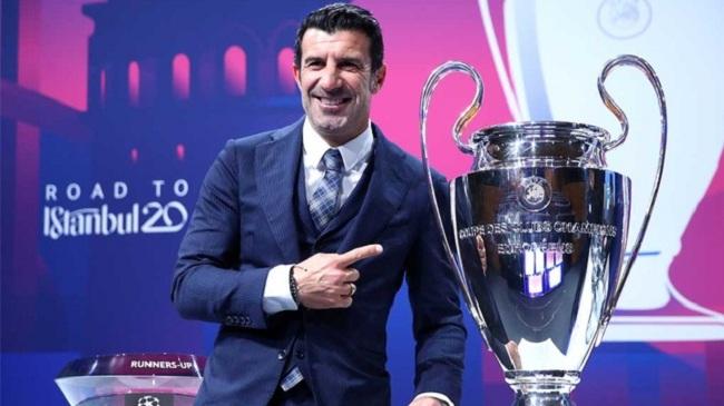 luis figo poses in ucl draw