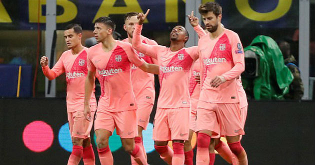 malcom celebrates a goal for barcelona