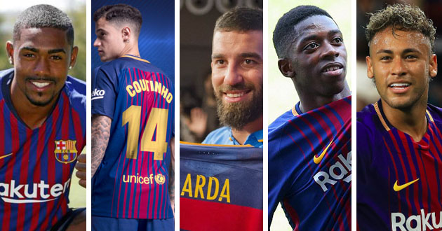 malcom coutinho turan demble neymar barcelona