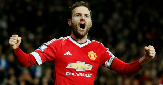 mata celebrates a goal