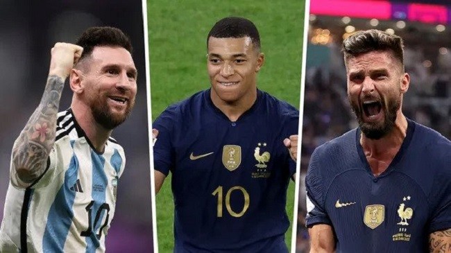 mbappe messi and giroud 2022