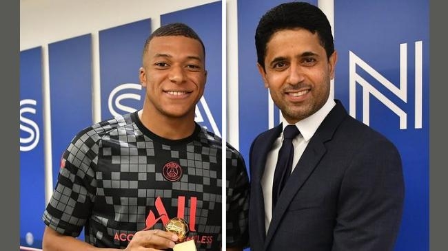 mbappe with nasser al khelaifi