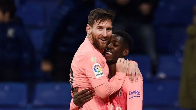 messi and dembele barcelona