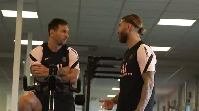 messi and ramos psg sad