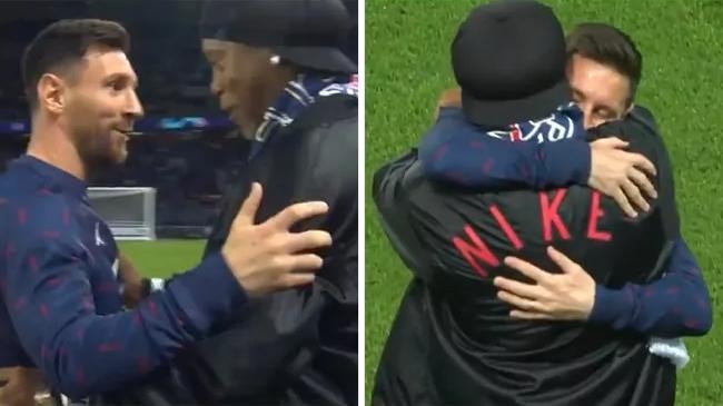 messi and ronaldinho emotional reunion in paris