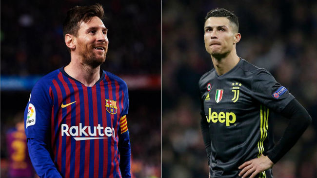 messi and ronaldo in a frame