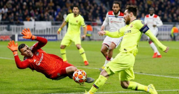 messi failed to score against lyon