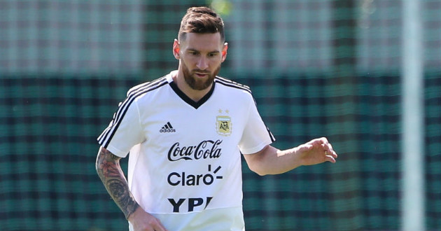 messi in practice before the match against france