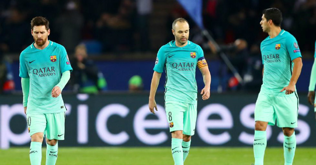 messi iniesta and suarez sad