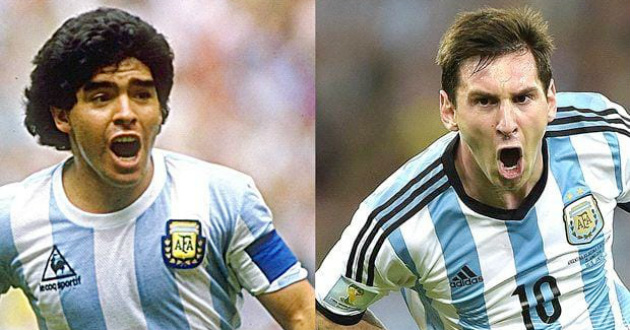 messi maradona argentina photo