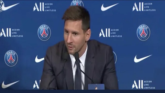 messi meet the press psg 2