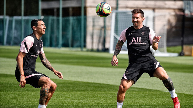 messi psg practice