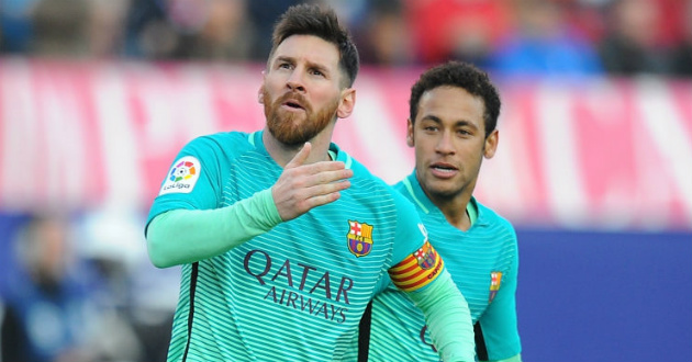 messi scores against atletico madrid as barcelona on top of la liga