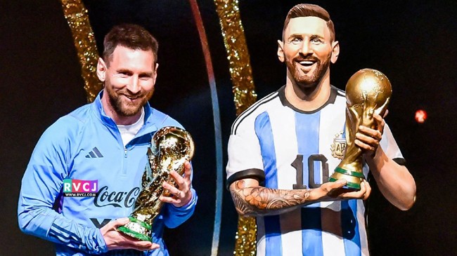messi statue is unveiled by conmebol